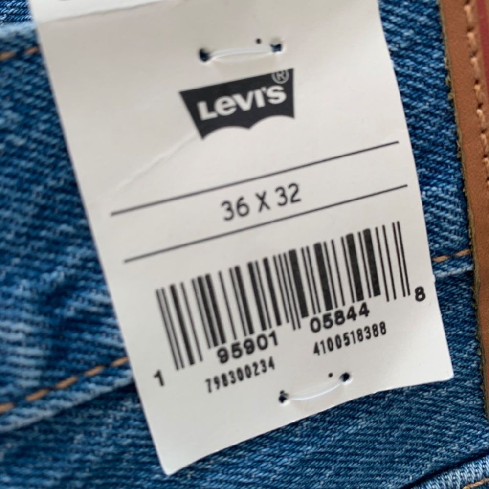 Levi's 501 Jeans Mens 36x32 '93 Straight Fit Stretch Blue Casual Pants Denim NEW - Picture 11 of 11